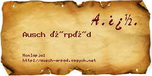 Ausch Árpád névjegykártya